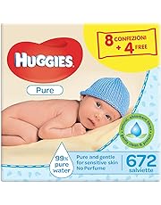 Huggies Pure Salviette Umidificate per Bambini, 12 Pacchi da 56 Pezzi