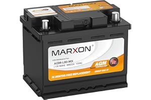 MARXON Group 47 H5 L2 Start and Stop Car Battery 12v 60AH 660CCA AGM BCI47 Maintenance Free Automotive Replacement Batteries
