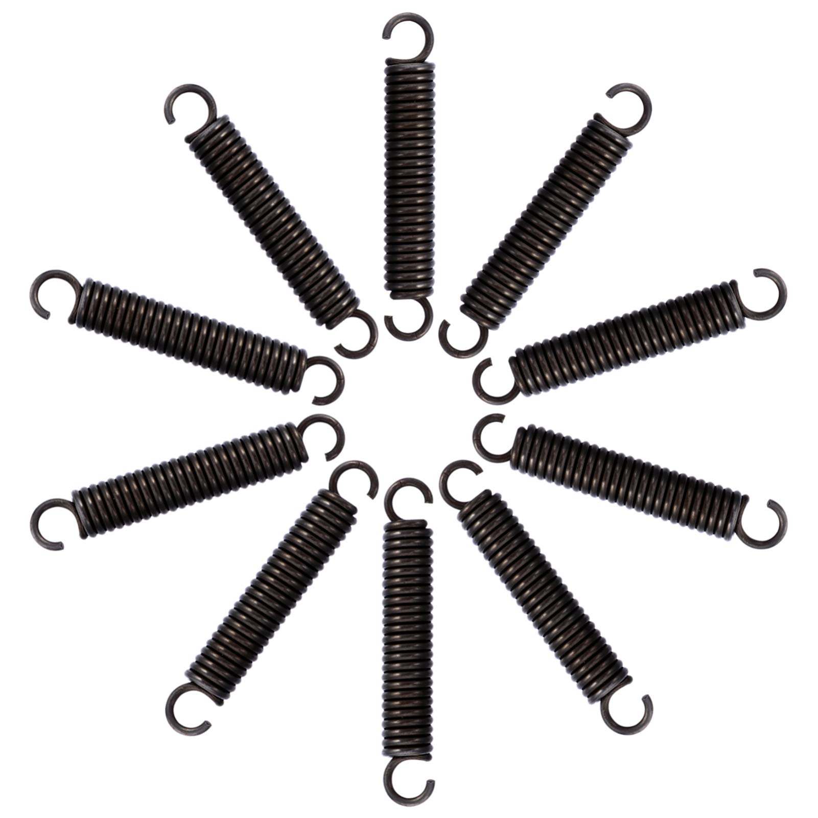 Balacoo 10 Pcs Stainless Steel Dual Hook Tension Springs, 1.4Mm Wire Diameter, 8Mm Od, 50Mm Length, Extended Compressed Springs for Furniture and Repair Projects