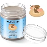 Lounsweer Bisque Fix, 4 oz Ceramic Crack Filler, Fires to Cone 10 | White paste repairs cracks, chips, scratches and surface depressions, tintable with stains or oxides