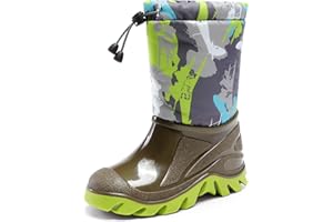 DREAM PAIRS Boys Snow Boots Waterproof Camouflage Slip Resistant Mid Calf Faux Fur Lining Outdoor Muck Winter Shoes for Little/Big Kids