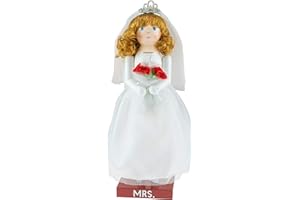 Clever Creations Bride 14 Inch Traditional Wooden Nutcracker, Festive Christmas Décor for Shelves and Tables
