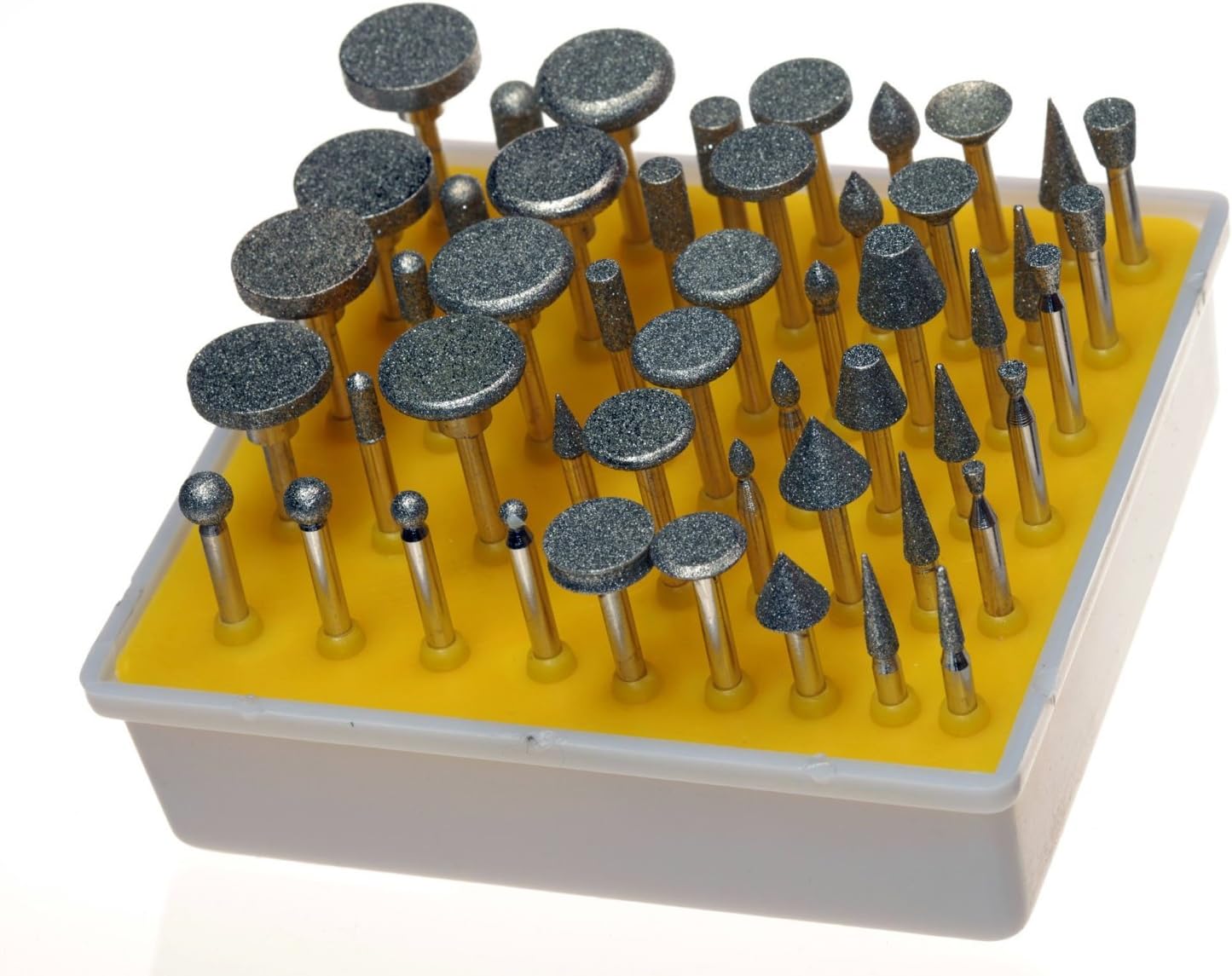 Revesun Diamond Burr Rotary Set Grit 120 50-Piece 1/8-Inch Shank
