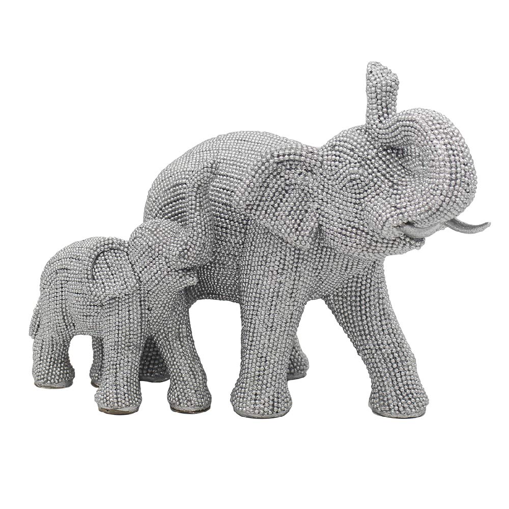 Silver Art Elephant & Calf By Leonardo