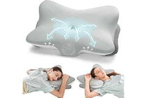 Krightlink Ergonomic Memory Foam Cervical Pillow for Neck Pain Relief - Contour Design with Dual Heights for Side/Back/Stomach Sleepers with Washable Breathable Pillowcas