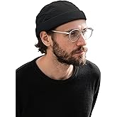 Clakllie Quick Dry Brimless Docker Cap for Men Summer Beanie Sailor Skullcap Lightweight Waterproof Adjustable No Brim Hat