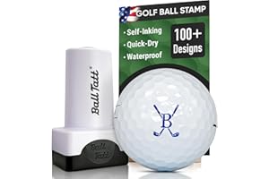 Ball Tatt - Monogram Golf Ball Stamp - Self-Inking Marker - Quick-Dry Permanent Marking Tool, No Leaks or Refills, Reusable & Waterproof Golfing Stamper - Ideal Gift for Golfers, Dads, Retirement.