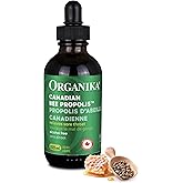 Organika Canadian-Made Bee Propolis Liquid- Natural Immune Support, Sore Throat Relief, Antioxidant, Alcohol-Free- 100 ml