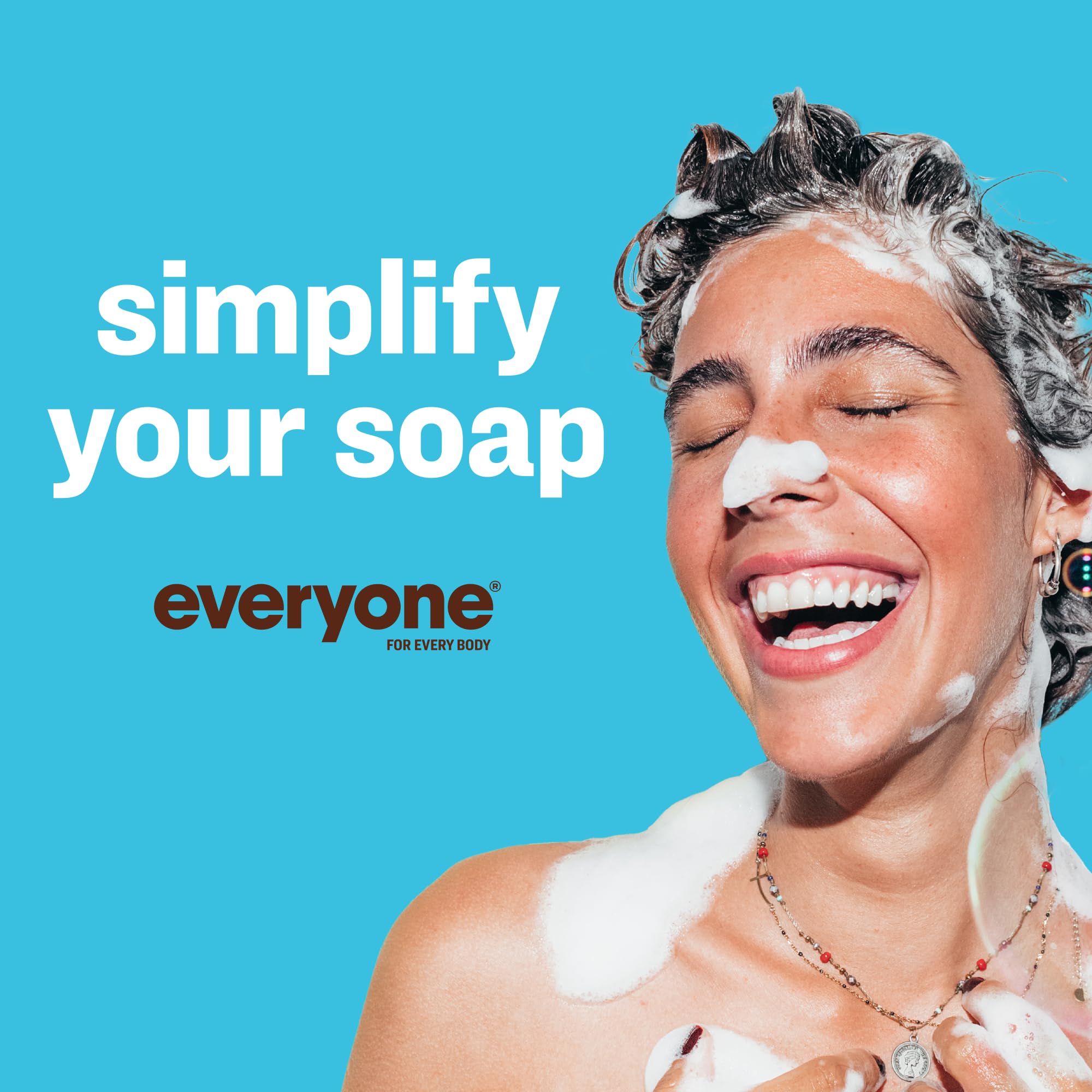 Everyone 3-in-1 Soap, Body Wash, Bubble Bath, Shampoo, 32 Ounce (Pack of 2), Unscented, made for Men and Women