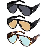 YMRFW Oversized Retro Aviator Sunglasses for Women Men Trend 70s Thick Classic Vintage Style Sun Glasses