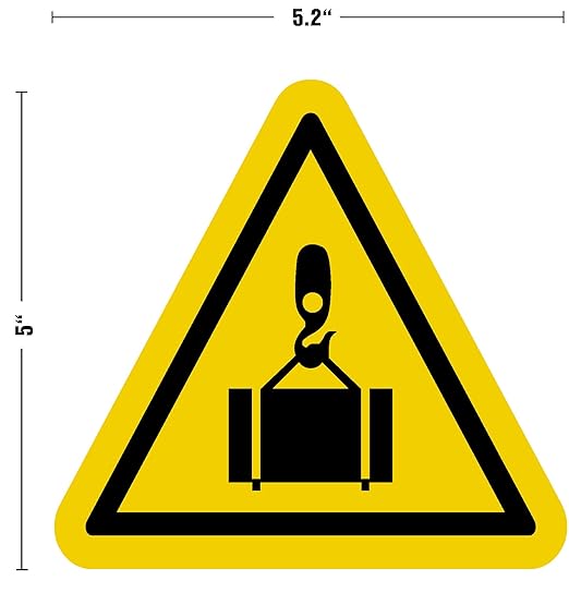CAUTION Safety Label Crane Load Lift Decal Sticker Placard 5.2"W X 5"H