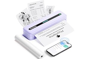 Phomemo Inkless Portable Printers Wireless for Travel, Bluetooth Thermal Compact Printer for Phone Laptop, Support 8.5"x11"/A4/4.33"/3.15"/2.08" Thermal Paper, for Small Office School Home Use