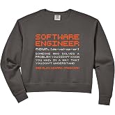 Womens Software-Engineer Developer Definition Programming Comfort Colors Crop Sweatshirt