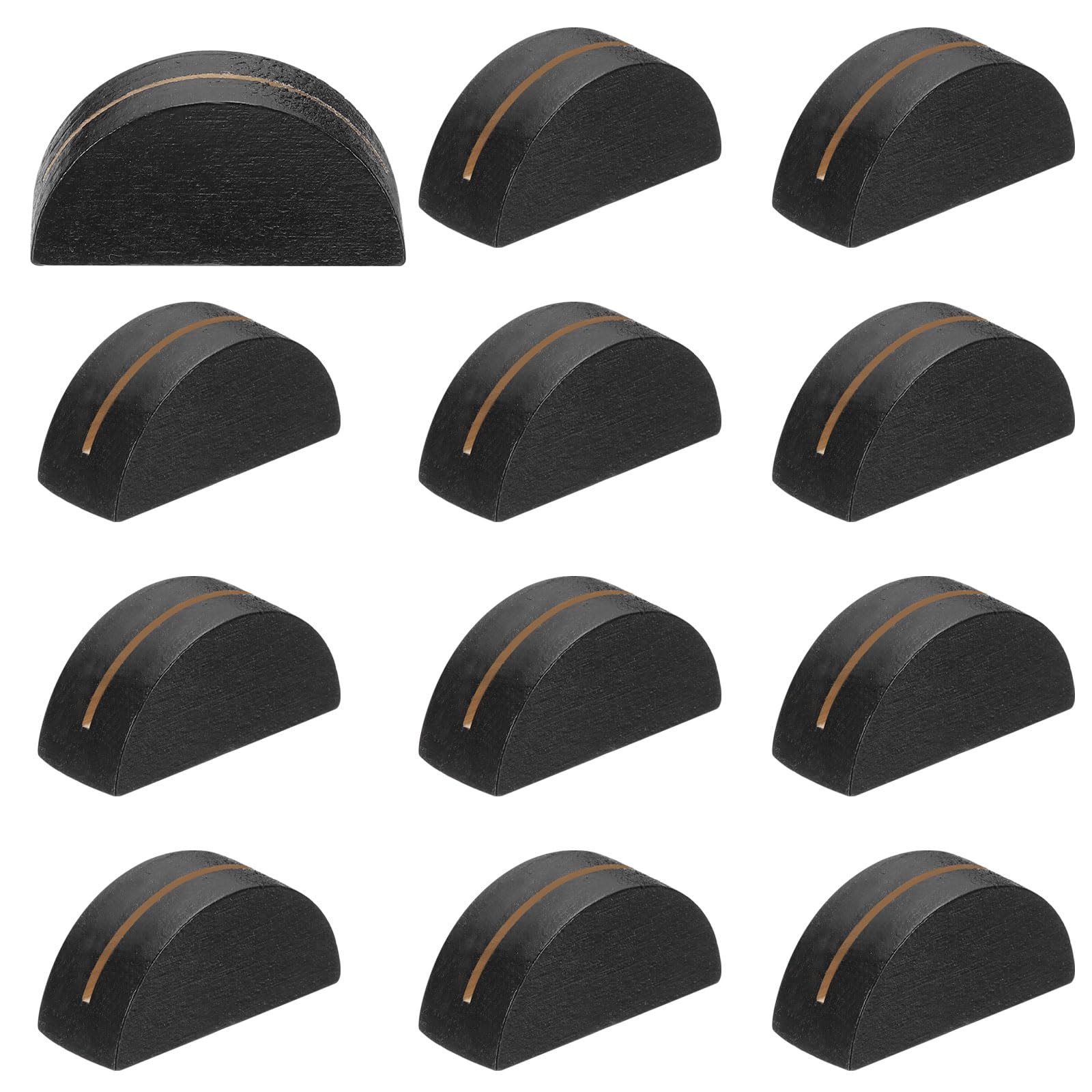 Photo 1 of PATIKIL Table Number Holders, 12 Pcs Wooden Table Name Stands Semicircular Design Modern Card Holders for Wedding Reception Anniversary Party Events, Black