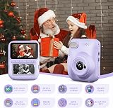 GREENKINDER Kids Camera Instant Print 3.0'' Screen 32GB Card 3 Rolls Purple view 2