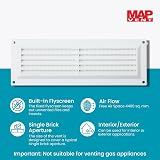 Map Plastic Louvre Air Vent with Flyscreen White 9 x 3 Single Brick Cover view 2