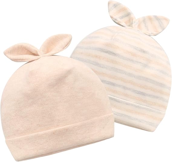 Amazon 新生児 帽子 ベビー ハット 赤ちゃん 帽子 2点セット 0 6ヶ月 100 オーガニックコットン 柔らかい 被り心地良く かわいい耳 うさぎ くま 出産準備 出産祝い ギフト 冬 秋 春 帽子 キャップ ハット ベビー マタニティ 通販