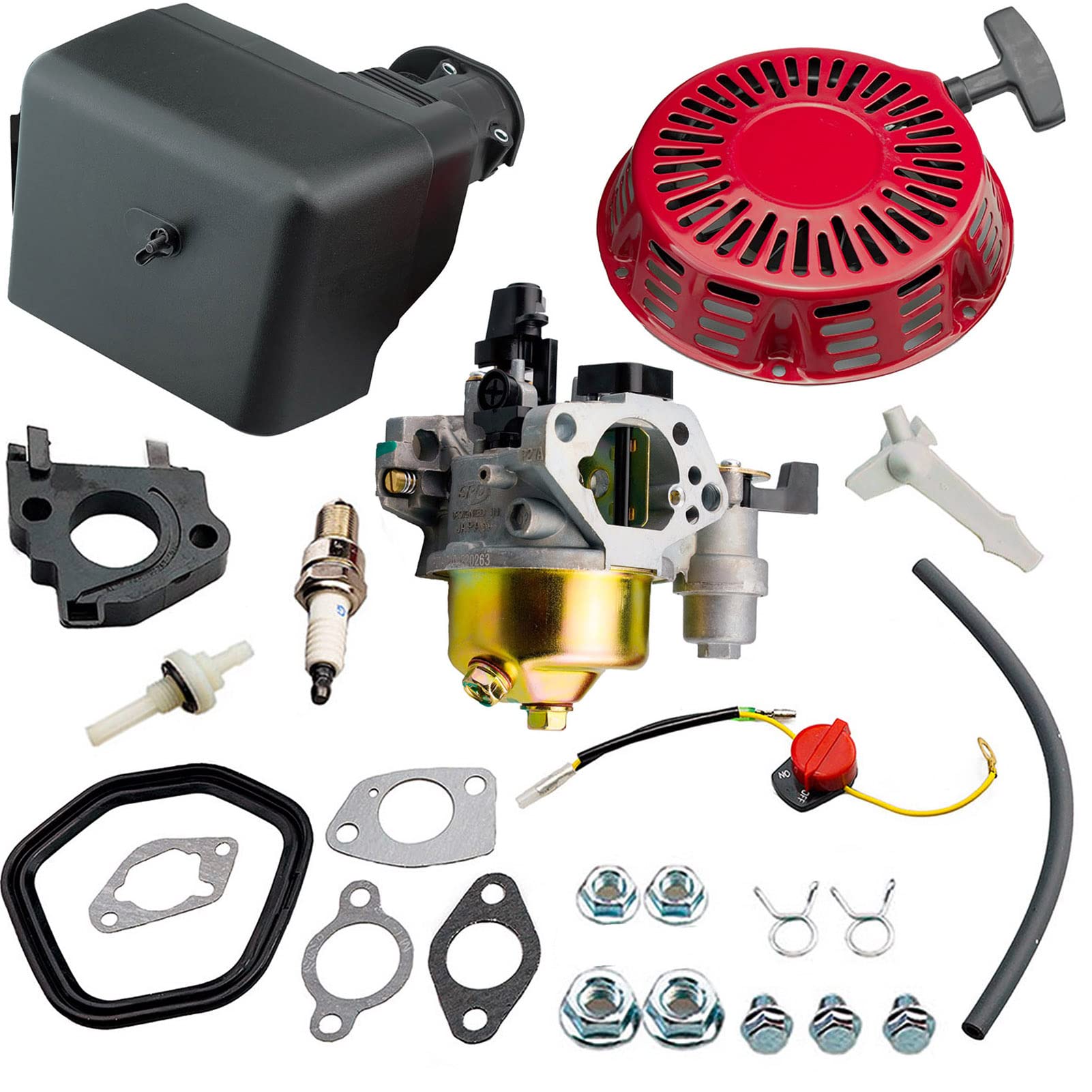 Photo 1 of Ruma Adjustable Carburetor Air Filter Housing Cleaner Recoil Starter Assembly Tune Up Kit Compatible with Honda GX340 GX390 Engine Water Pump Pressure Washer