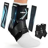 XRIONELL 2 Pack Quick Lace Up Ankle Brace for Women & Men,Slim Fit Ankle Support Brace with Side Stabilizing Pads,Adjustable & Breathable Ankle Support for Basketball Volleyball Sports, M
