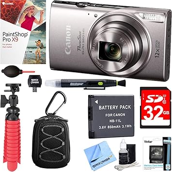 Buy Canon Powershot Elph 360 Hs Digital Camera Silver 32gb Deluxe Accessory Bundle Online At Low Price In India Canon Camera Reviews Ratings Amazon In