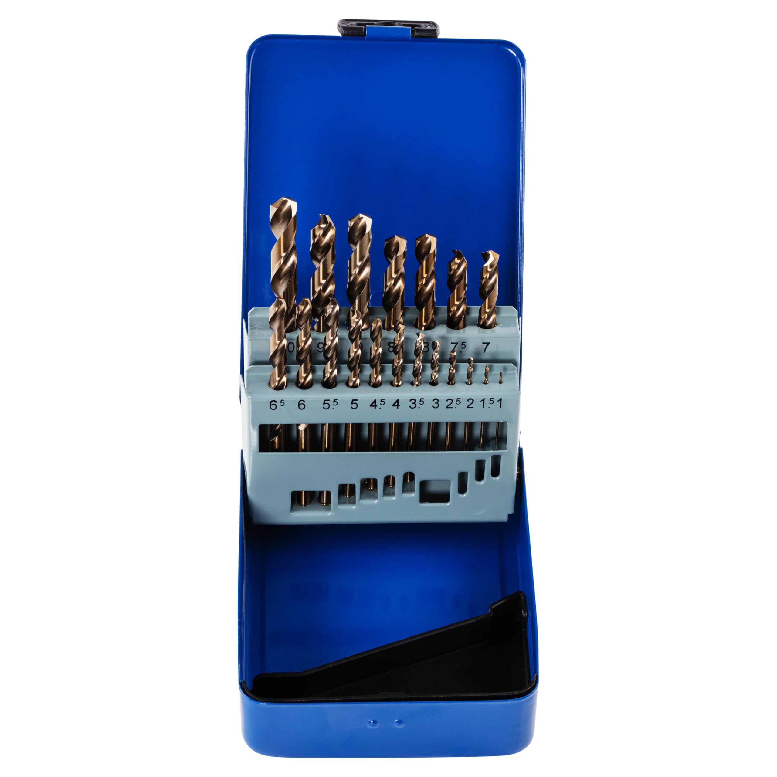 Rennie Tool Company 1-10mm HSS Cobalt Drill Bit Sets With Metal Case - Drill Bits Set of 19 Pieces for Stainless Steel, Aluminium, Hards Metals, Cast Iron, Plastic & Wood — image 1