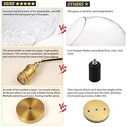 Shenmoyl Semi Flush Mount Ceiling Light, Gold