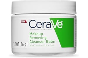 CeraVe Cleansing Balm Makeup Remover, Waterproof Makeup Remover With Ceramides & Plant-Based Jojoba Oil To Nourish & Hydrate, Non-Comedogenic & Fragrance Free, 1.3 Oz