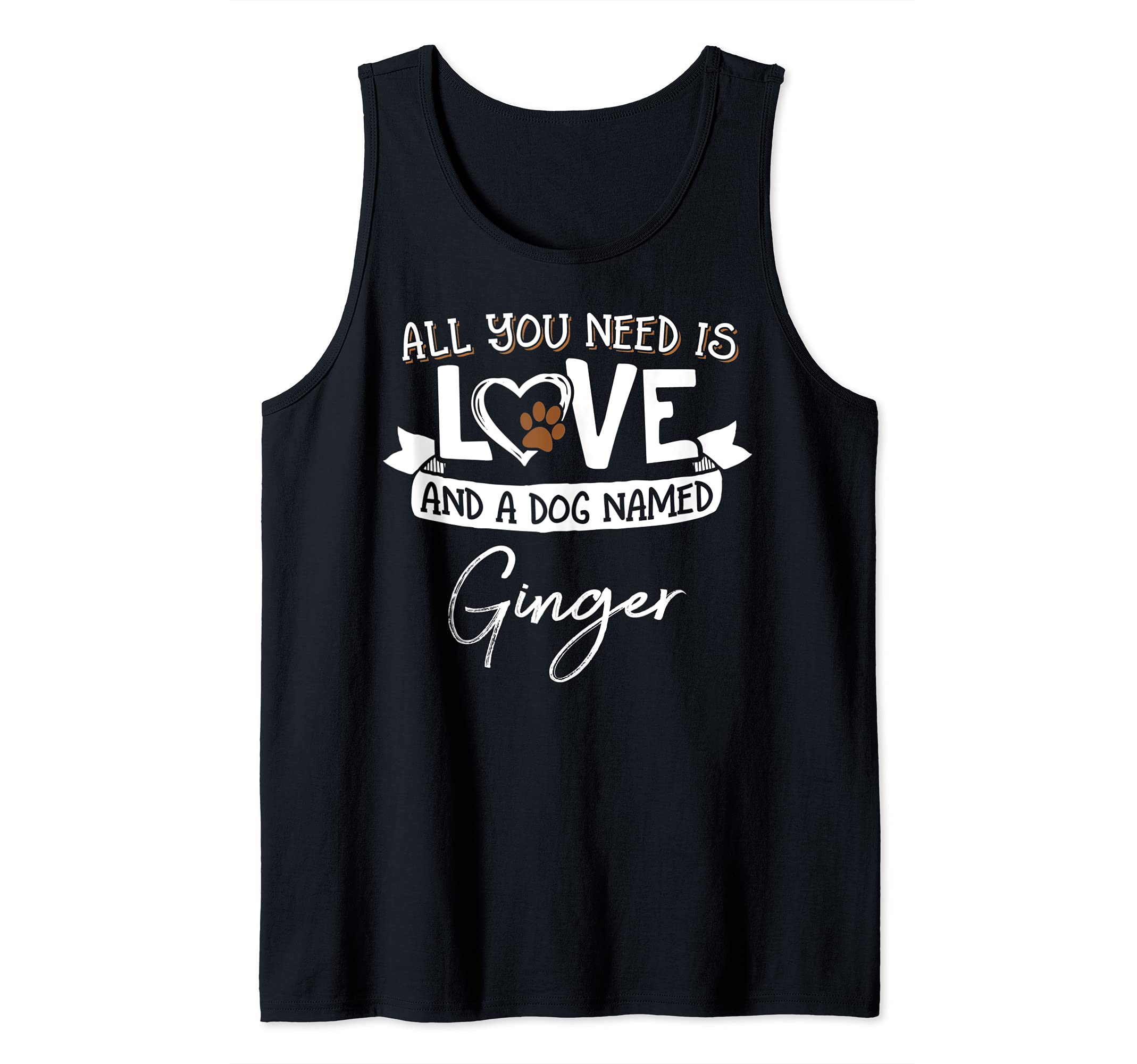 Cute Dog Named Ginger Design for Women and Men Tank Top