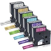 Absonic D1 Label Tape Compatible for Dymo COLORPOP Label Maker Refills 12mm 0.47" 1/2 Inch Work for LabelManager 160 420P 280 PnP, Silver/Green/Gold/Pink/Purple/Blue Glitter, 1/2" x 10', 6-Pack