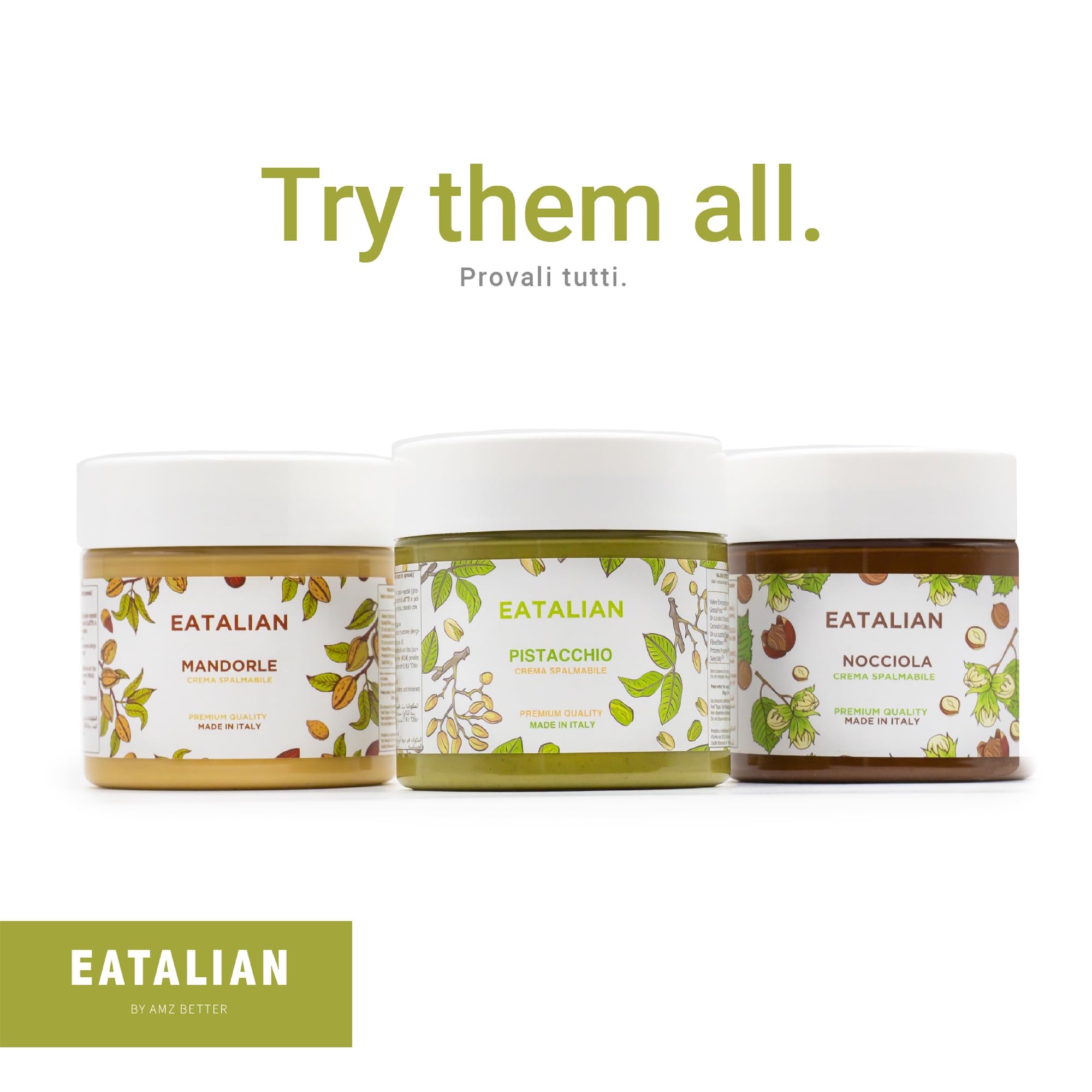 EATALIAN by AMZ BETTER Pistaziencreme, Köstliche streichfähige Creme mit Süßem und Einzigartigem Geschmack, Ideal auf Brot, Perfekt mit Eis, Hervorragend für Dubai Chocolate, 200 gr Made in Italy 7
