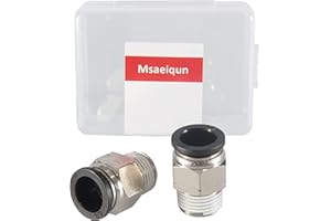 MSAEIQUN 1/2 Air hose fittings, Push to Connect Air fittings Male Straight 1/2 Inch Tube OD x 3/8 NPT Thread Fitting (Pack of 2)