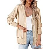 Dokotoo Short Cardigans for Women Color Blocked 2024 Fall Fashion Button Down Sweaters Winter Coats with Pockets