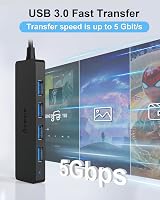 Aceele USB 3.0 Hub 5-in-1 with Type C Powered Port for MacBook iMac Dell PS5 view 5