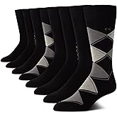 Calvin Klein Mens Dress Socks - 8 Pack Breathable Cotton Blend Work Crew Socks for Men for Casual Business & Formal Wear
