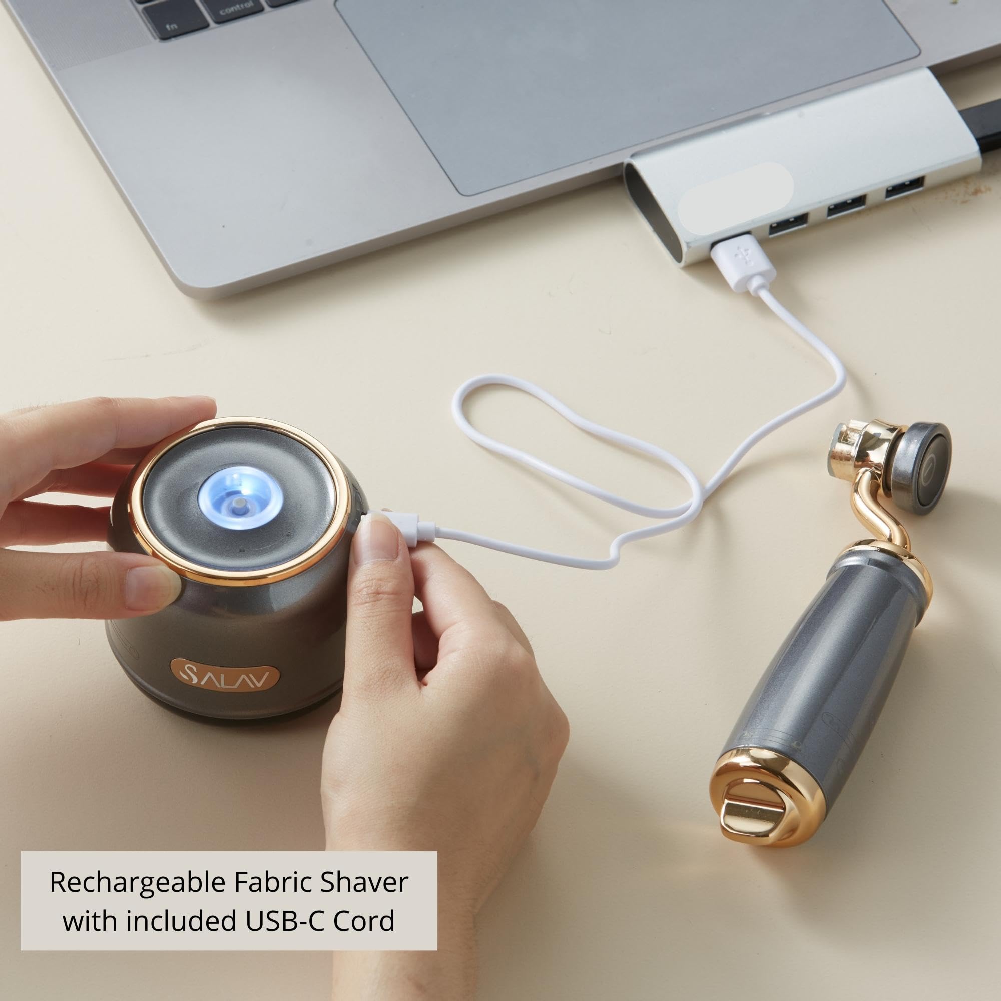 SALAV Retro Edition Steamer and Iron and Fabric Shaver and Lint Roller Bundle, Titanium