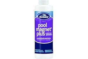BioGuard Pool Magnet Plus, 1 Quart, Pack of 2, Concentrated Formula, Metal Stain Preventer, Works Quickly & Easy to Apply Effective Pool Maintenance
