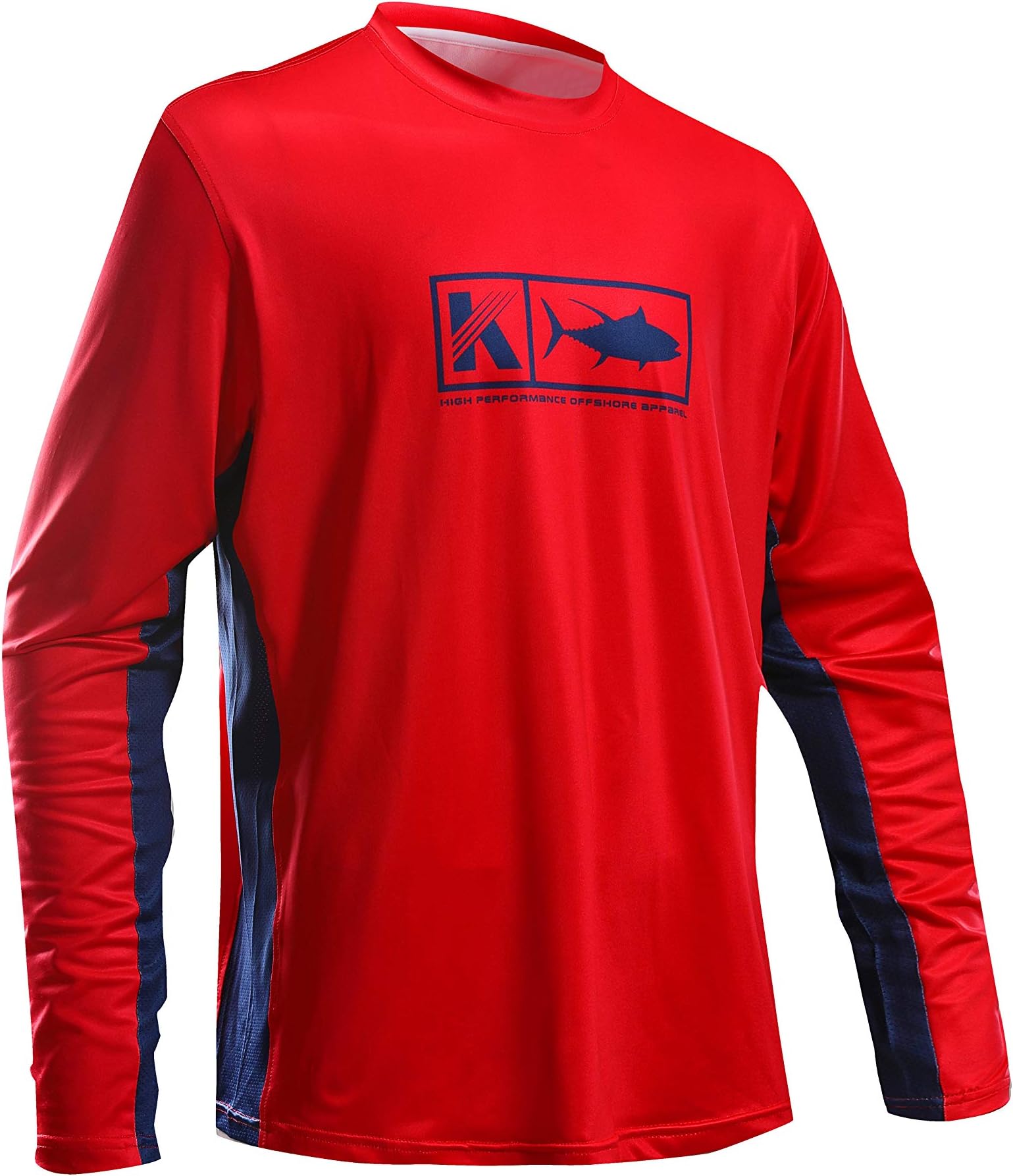 Performance Fishing Shirt Vented Long Sleeve Shirt Sun Protection UPF50 Moisture Wicking Rash Guard with Mesh Sides Loose Fit