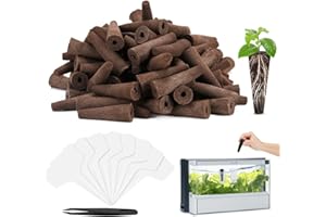 Yizhet 60 Pack Grow Sponges, Seed Pod Replacement for AeroGarden, Hydroponic System with 8 Plant Labels and 1 Tweezers