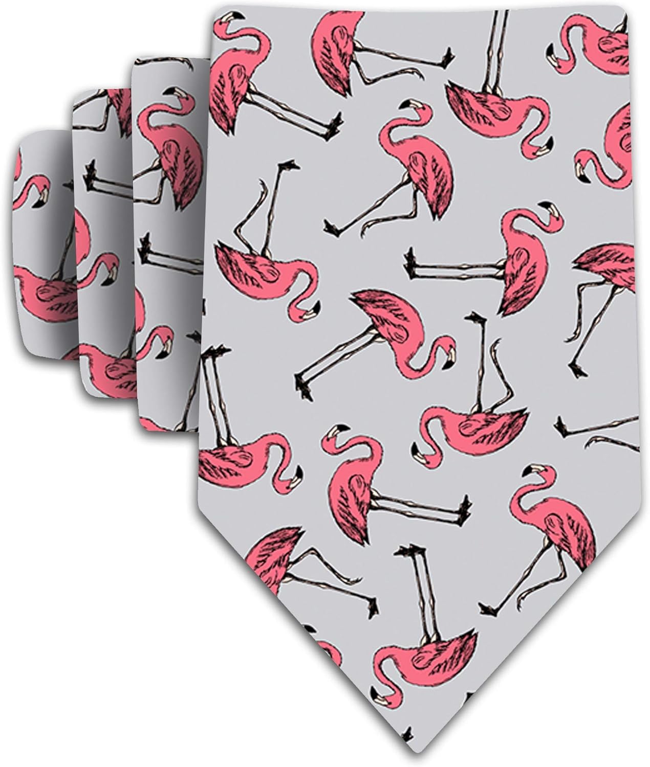 Retro Flamingo Repeat Tie - Mens Pink Bird Necktie