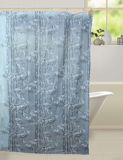 Kuber Industries PVC Shower Curtain - 7ft, Blue