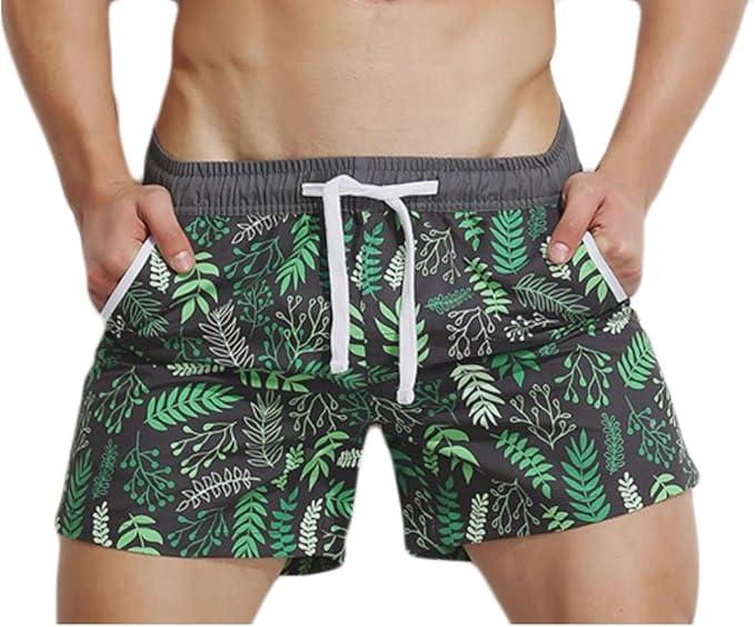 Amazon Cheelot メンズルーズフィットの流行の夏のプリントカジュアルルーズフィットビーチショーツ 水着 通販