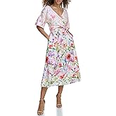 Siena Womens Floral Printed Fit and Flare Dress