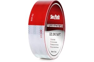 SINOPACK DOT-C2 Reflective Tape 2 Inch x 160 Feet Red White Reflective Tape Outdoor Waterproof Conspicuity Strong Adhesive Reflector Tape Warning Safety Reflective Tape for Vehicles Trailers Boats Signs