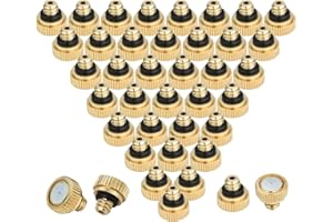 KUWAN Brass Misting Nozzles for Garden Cooling System 0.012" (0.3 mm) 10/24 UNC (40 PCS)