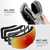 Odoland OTG Ski Goggles Frameless Interchangeable Magnetic Lens view 4