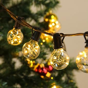 Lichterketten Aussen, LED Lichterkette 10M 30 Birne G40 Schnur Lichter Wasserdicht String Licht als Innen Außen Beleuchtung f