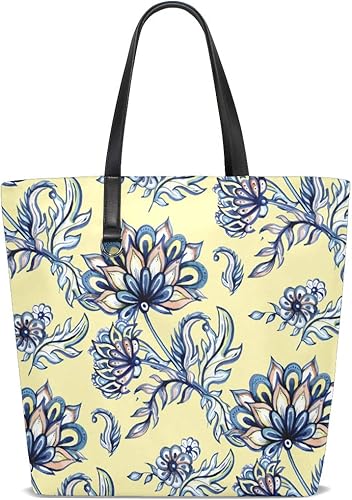 トートバッグ 花柄 おしゃれ レデイース 手提げバッグ 両面 大容量 軽量 通勤 通学 旅行 高校生 女の子 革 耐久性 人気 肩掛けバッグ トートバッグ Amazon