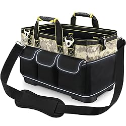 15 Inch Open Top Tool Tote Bag with Hard