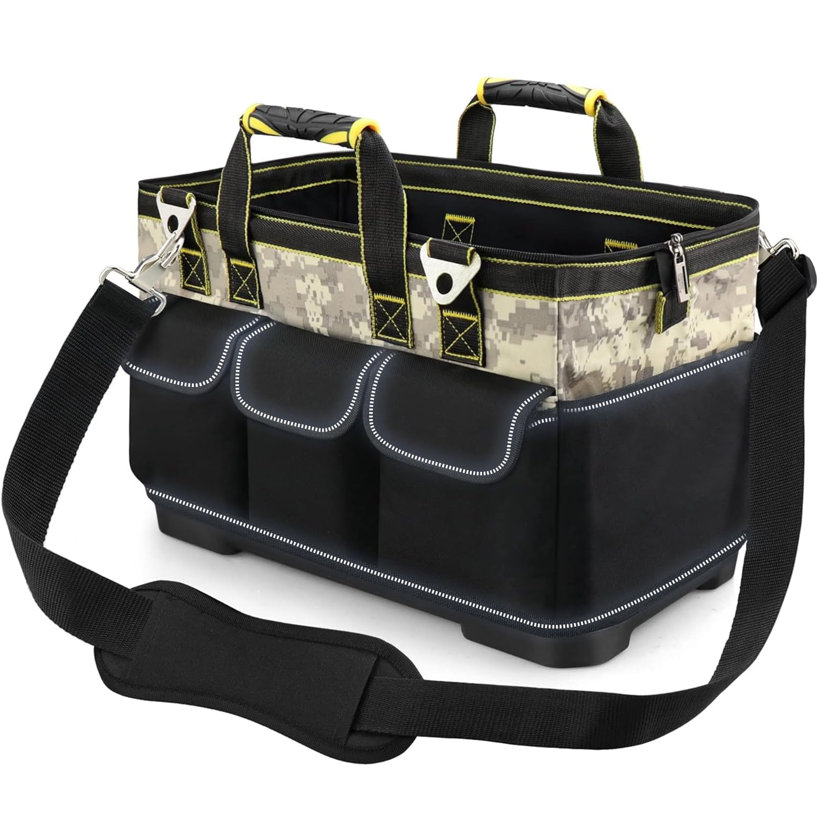 15 Inch Open Top Tool Tote Bag with Hard