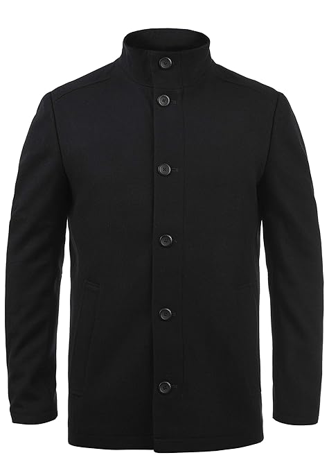 JACK & JONES Premium Jacinto Herren Mantel Wollmantel Lange warme Übergangsjacke mit Stehkragen